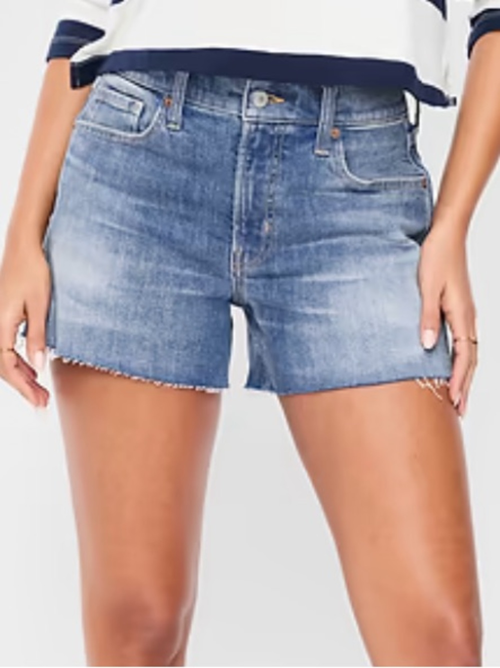 Old Navy Washed Blue Mid-Rise Denim Shorts